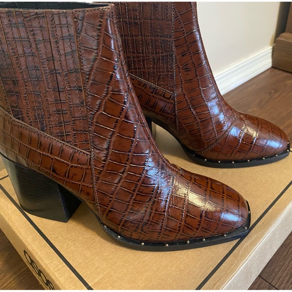 Asos design leather block heel boots - Picture 4 of 6